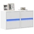 Kép 1/11 - 2 db fehér falra szerelhető TV-szekrény LED-del 41 x 31 x 45 cm