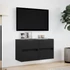 Kép 4/11 - 2 db fekete fali TV-szekrény LED-világítással 41x31x45 cm