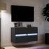 Kép 5/11 - 2 db fekete fali TV-szekrény LED-világítással 41x31x45 cm