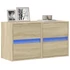 Kép 1/11 - 2 db sonoma tölgy színű fali TV-szekrény LED-del 41x31x45 cm