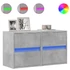 Kép 2/11 - 2 db betonszürke fali TV-szekrény LED-del 41 x 31 x 45 cm