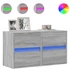 Kép 2/11 - 2 db szürke sonoma fali TV-szekrény LED-ekkel 41 x 31 x 45 cm