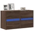 Kép 1/11 - 2 db barna tölgyszínű fali TV-szekrény LED-del 41 x 31 x 45 cm