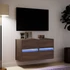 Kép 5/11 - 2 db barna tölgyszínű fali TV-szekrény LED-del 41 x 31 x 45 cm