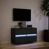 Kép 5/11 - Fekete fali TV-szekrény LED-világítással 80x31x45 cm
