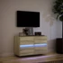 Kép 5/11 - Sonoma tölgy színű fali TV-szekrény LED-ekkel 80x31x45 cm