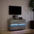 Kép 5/11 - Szürke sonoma színű fali TV-szekrény LED-del 80 x 31 x 45 cm