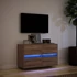 Kép 5/11 - Barna tölgyszínű fali TV-szekrény LED-del 80 x 31 x 45 cm