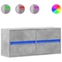 Kép 2/11 - Betonszürke falra szerelhető TV-szekrény LED-del 100x31x45 cm