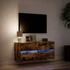 Kép 5/11 - Füstös tölgy színű fali TV-szekrény LED-ekkel 100x31x45 cm