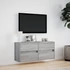 Kép 4/11 - Szürke sonoma színű fali TV-szekrény LED-del 100x31x45 cm