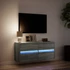 Kép 5/11 - Szürke sonoma színű fali TV-szekrény LED-del 100x31x45 cm