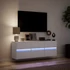 Kép 5/11 - Fehér falra szerelhető TV-szekrény LED-lámpákkal 130x31x45 cm