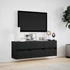 Kép 4/11 - Fekete fali TV-szekrény LED-világítással 130x31x45 cm