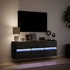 Kép 5/11 - Fekete fali TV-szekrény LED-világítással 130x31x45 cm
