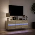 Kép 5/11 - Sonoma tölgy színű fali TV-szekrény LED-ekkel 130x31x45 cm