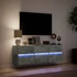 Kép 5/11 - Betonszürke falra szerelhető TV-szekrény LED-del 130x31x45 cm