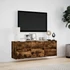 Kép 4/11 - Füstös tölgy színű fali TV-szekrény LED-ekkel 130x31x45 cm