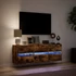 Kép 5/11 - Füstös tölgy színű fali TV-szekrény LED-ekkel 130x31x45 cm