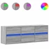 Kép 2/11 - Szürke sonoma színű fali TV-szekrény LED-del 130x31x45 cm