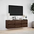 Kép 4/11 - Barna tölgyszínű fali TV-szekrény LED-del 130x31x45 cm