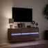 Kép 5/11 - Barna tölgyszínű fali TV-szekrény LED-del 130x31x45 cm