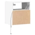 Kép 8/11 - 2 db fehér falra szerelhető TV-szekrény LED-del 41 x 31 x 45 cm