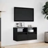 Kép 4/11 - 2 db fekete fali TV-szekrény LED-világítással 41x31x45 cm