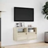 Kép 4/11 - 2 db sonoma tölgy színű fali TV-szekrény LED-del 41x31x45 cm