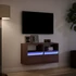 Kép 5/11 - 2 db barna tölgyszínű fali TV-szekrény LED-del 41 x 31 x 45 cm