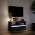 Kép 5/11 - Fekete fali TV-szekrény LED-világítással 80x31x45 cm