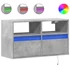 Kép 2/11 - Betonszürke falra szerelhető TV-szekrény LED-del 80x31x45 cm