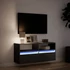 Kép 5/11 - Fekete fali TV-szekrény LED-világítással 100x31x45 cm