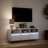 Kép 5/11 - Fehér falra szerelhető TV-szekrény LED-lámpákkal 130x31x45 cm