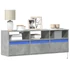 Kép 1/11 - Betonszürke falra szerelhető TV-szekrény LED-del 130x31x45 cm
