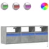 Kép 2/11 - Betonszürke falra szerelhető TV-szekrény LED-del 130x31x45 cm