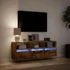 Kép 5/11 - Füstös tölgy színű fali TV-szekrény LED-ekkel 130x31x45 cm