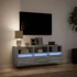 Kép 5/11 - Szürke sonoma színű fali TV-szekrény LED-del 130x31x45 cm