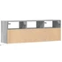 Kép 8/11 - Szürke sonoma színű fali TV-szekrény LED-del 130x31x45 cm