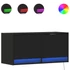 Kép 2/11 - Fekete fali TV-szekrény LED-világítással 80x31x35 cm