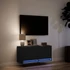 Kép 5/11 - Fekete fali TV-szekrény LED-világítással 80x31x35 cm