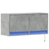 Kép 3/11 - Betonszürke falra szerelhető TV-szekrény LED-del 80x31x35 cm