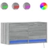 Kép 2/11 - Szürke sonoma színű fali TV-szekrény LED-del 80x31x35 cm