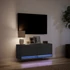Kép 5/11 - Fekete fali TV-szekrény LED-világítással 100x31x35 cm