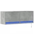 Kép 3/11 - Betonszürke falra szerelhető TV-szekrény LED-del 100x31x35 cm