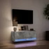 Kép 5/11 - Betonszürke falra szerelhető TV-szekrény LED-del 100x31x35 cm
