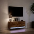 Kép 5/11 - Füstös tölgy színű fali TV-szekrény LED-ekkel 100x31x35 cm