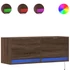 Kép 2/11 - Barna tölgyszínű fali TV-szekrény LED-del 100x31x35 cm