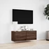 Kép 4/11 - Barna tölgyszínű fali TV-szekrény LED-del 100x31x35 cm