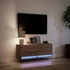 Kép 5/11 - Barna tölgyszínű fali TV-szekrény LED-del 100x31x35 cm